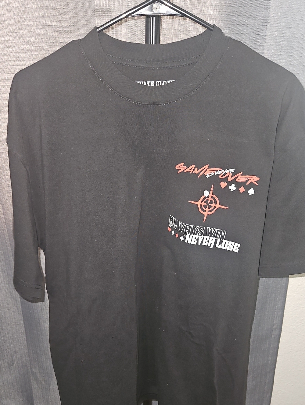 Men's Black Graphic Tee - Always Win Never Lose - Heavyweight Large - NWOT